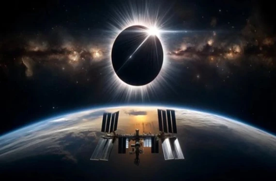 Astronotlar tam Güneş tutulmasını uzaydan fotoğrafladı