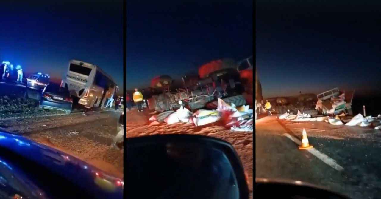 Şanlıurfa'da zincirleme kaza! Yolcu otobüsü, traktör, araç... -EK