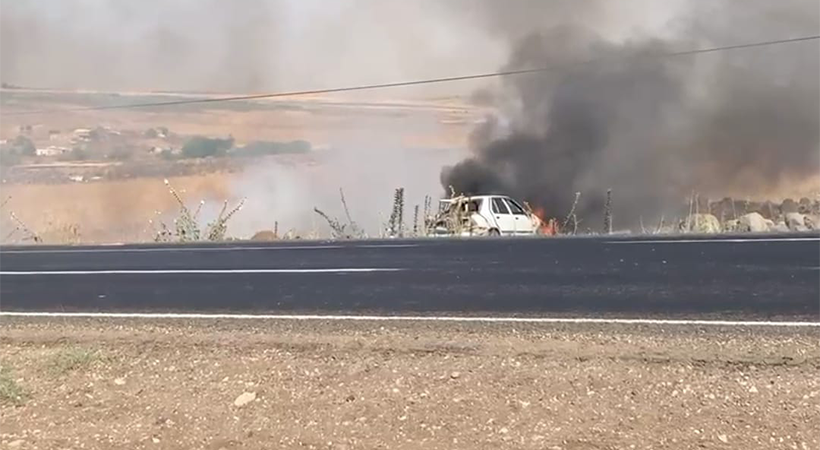 Aracın küle döndüğü Urfa'daki kazada 2 kişi ağır yaralandı