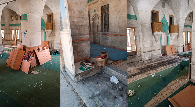 Urfa'da hasar gören cami uyuşturucu bağımlılarının mekanı oldu!
