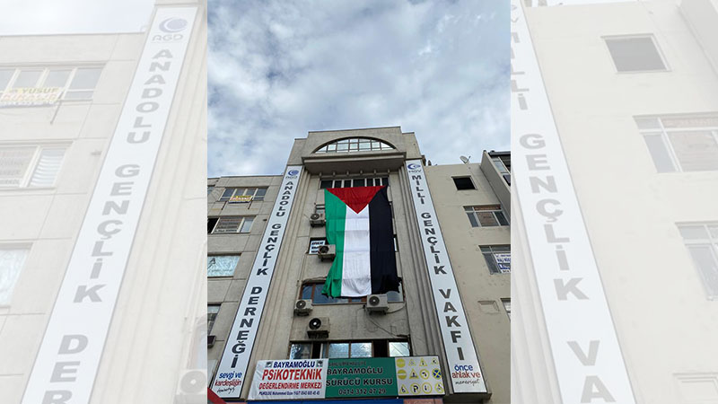 AGD ve MGV, Filistin'e destek için bayrak astı