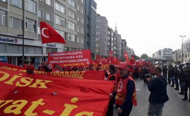 Urfalı işçiler Taksim'de eylem yaptı!