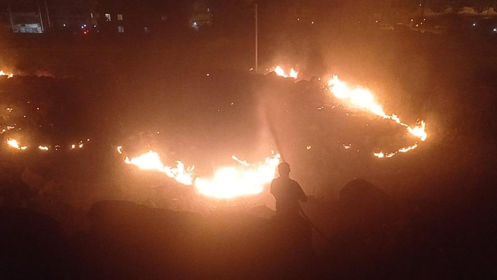 Şanlıurfa’da gece vaktinde korkutan yangın