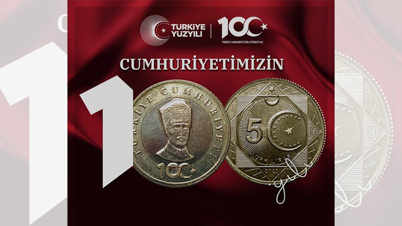 Cumhuriyet'in 100. yılı hatıra parası: 5 TL'lik madeni paranın özellikleri