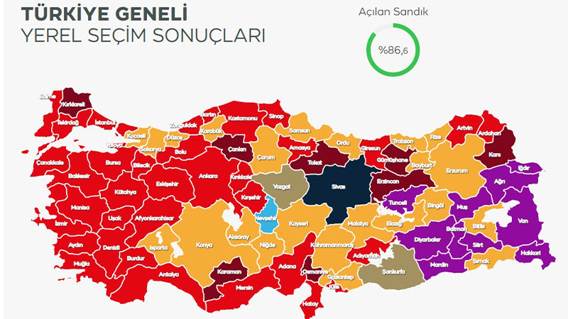 Türkiye geneli yerel seçim sonuçları
