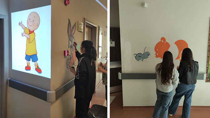 Şanlıurfa’da öğrenciler çizgi film karakterleriyle çocukları mutlu etti