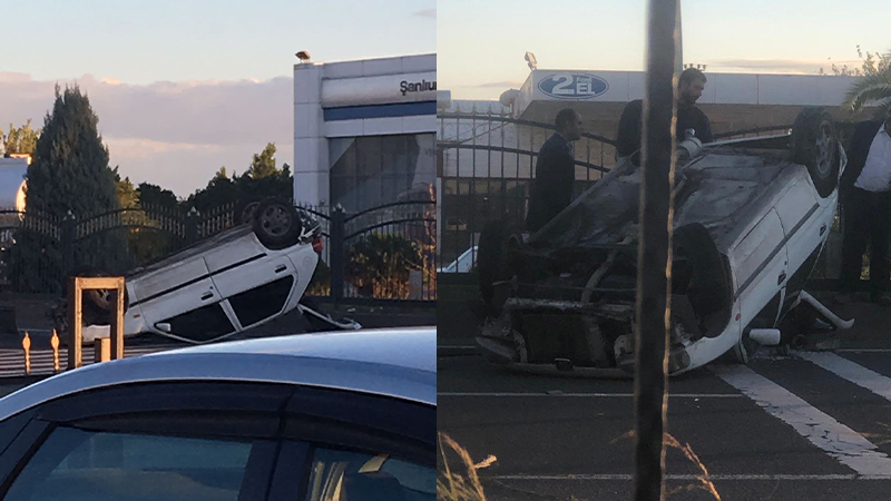 Urfa’da araba takla attı! 3 kişi yaralandı