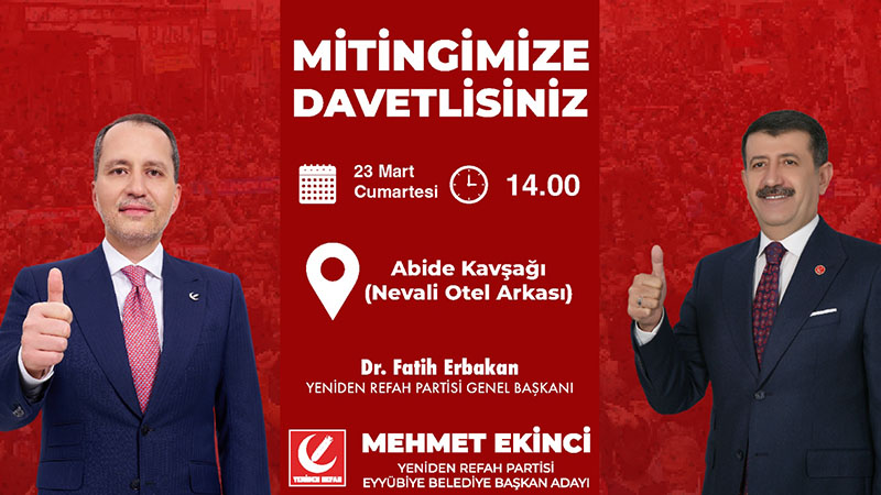 Mehmet Ekinci’den mitingine davet