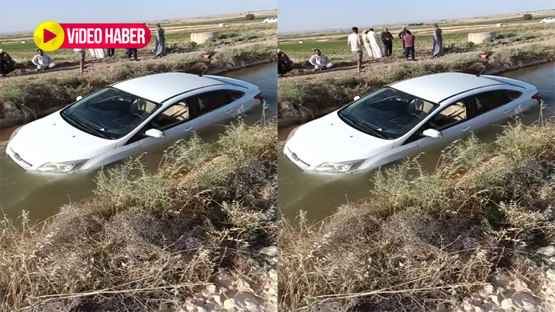 Şanlıurfa’da korkutan kaza: Otomobil sulama kanalına uçtu
