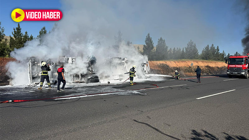 Şanlıurfa’dan faciadan dönüldü! Yakıt yüklü tanker alev alev yandı