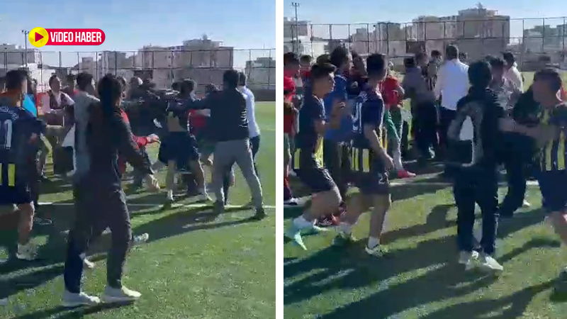 Urfa’da yeşil saha boks ringine döndü:  Futbolcular tekme tokat birbirine girdi!