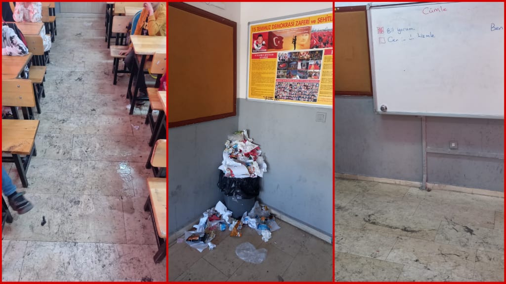 Urfa’daki okul çöp ve pislikten geçilmiyor
